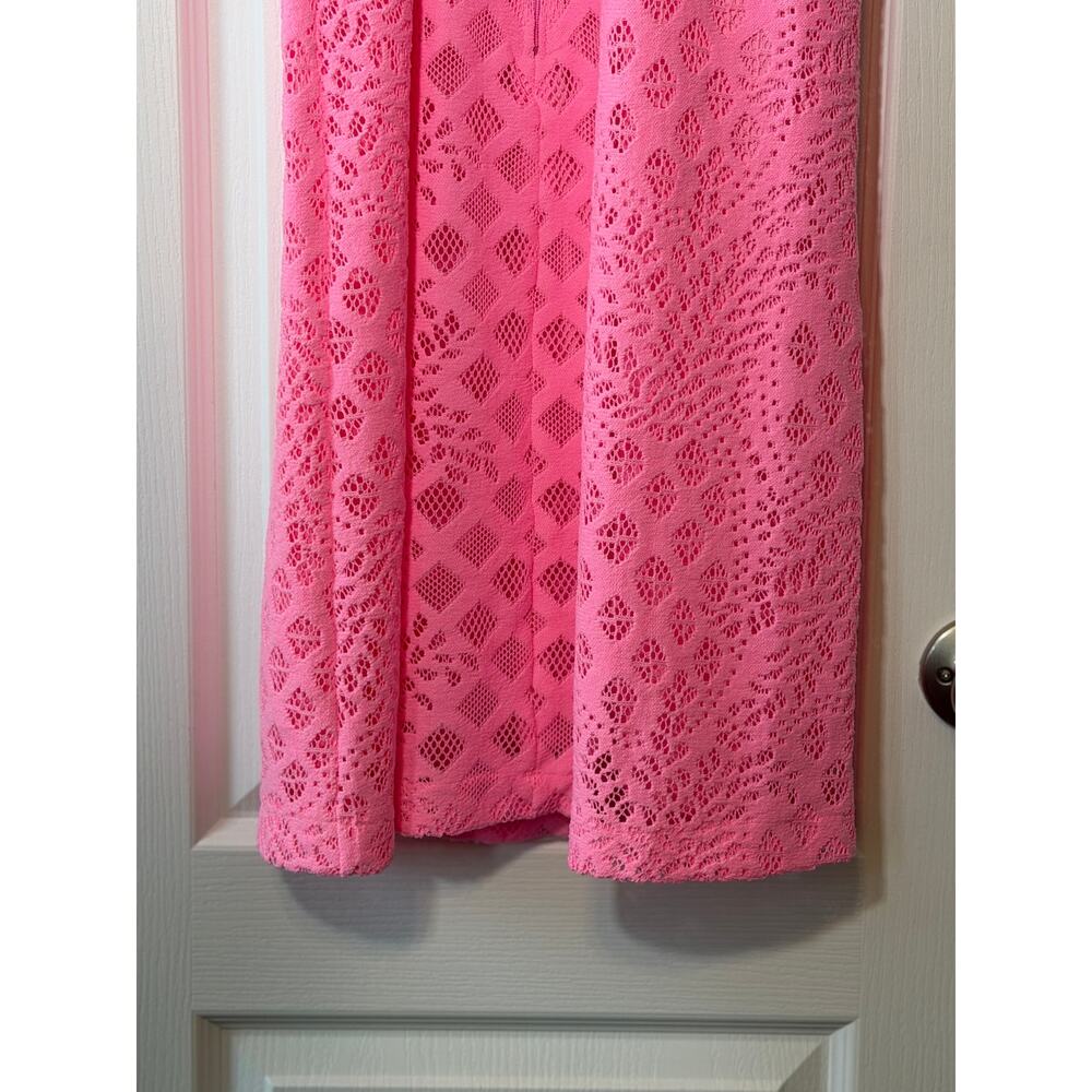 Lilly Pulitzer Rayanne Shift Dress Pelican Pink Pineapple Geo Lace Sz Large - Picture 5 of 8